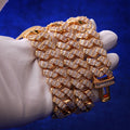 24" Vvs Moissanite Necklace Cuban Link Chain Real Gold Plated Hip Hop
