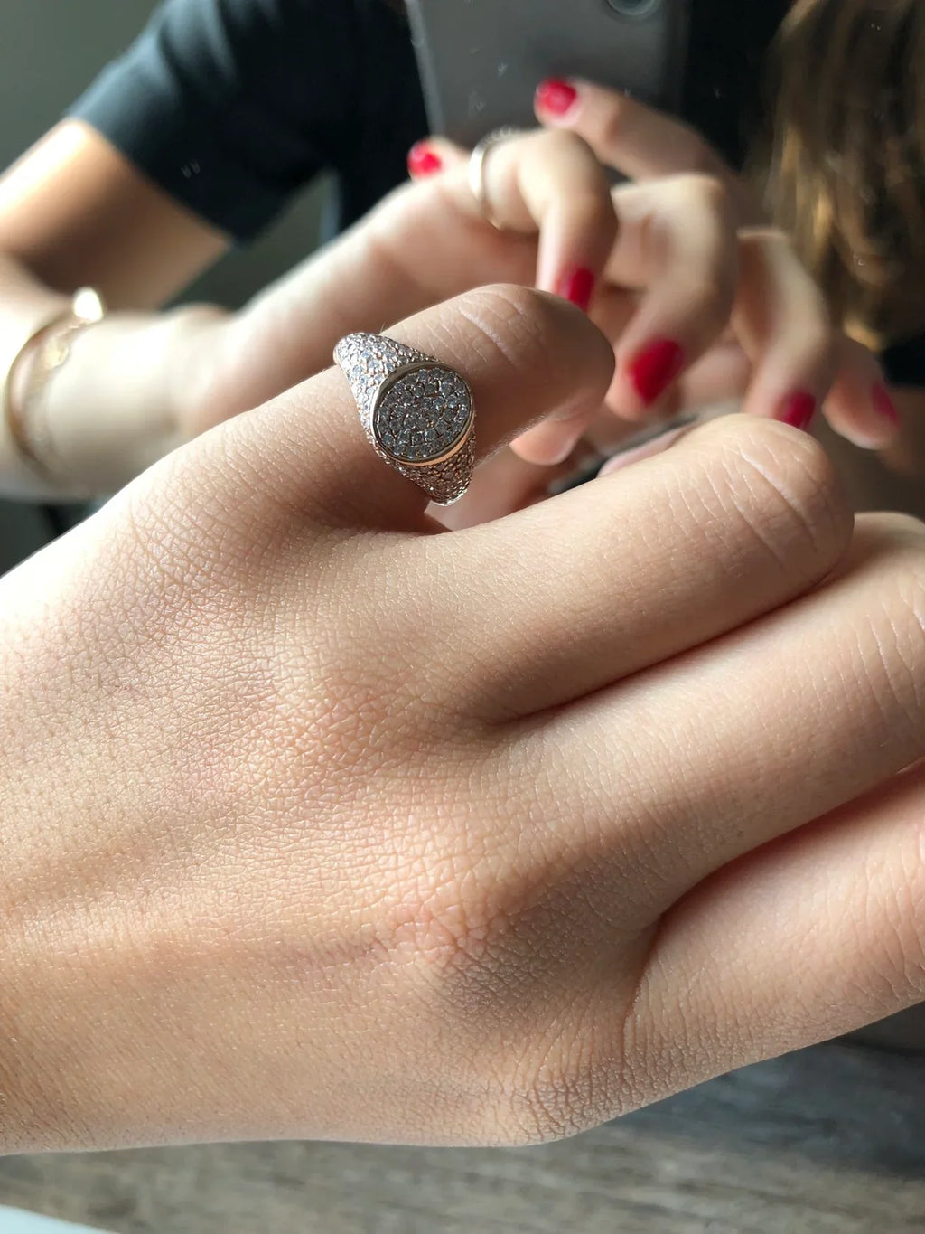 Pave Diamond Signet Ring