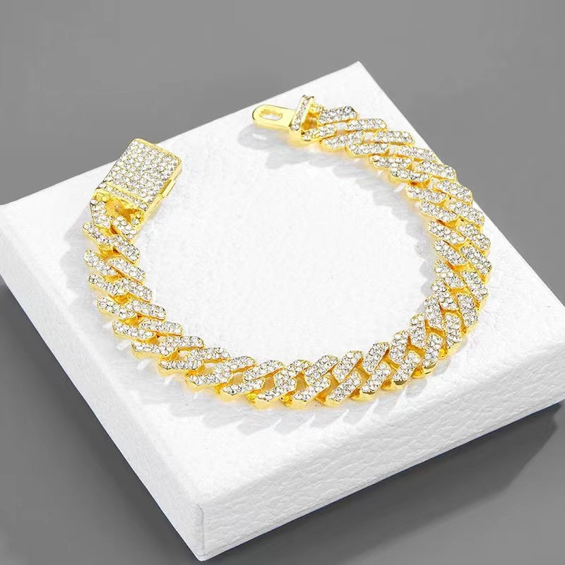 24" Necklace Moissanite Chain Cuban Tennis Chain Link Iced Out
