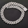 20" Silver Necklace VVS Moissanite Iced Out Cuban Link Chain