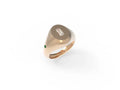 Baguete Diamond and Emerald Signet Ring