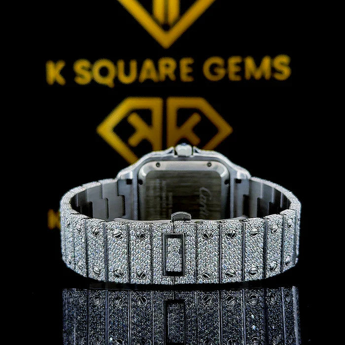MOISSANITE ICED OUT WATCH SWISS MOVEMENT AUTOMATIC WATCH FOR MAN
