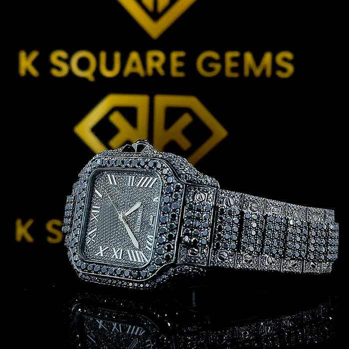 MOISSANITE ICED OUT WATCH SWISS MOVEMENT AUTOMATIC WATCH FOR MAN