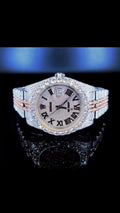 8" Iced Out Diamond Moissanite White Watch