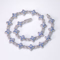 22" Vvs Moissanite Cuban Chain Necklace 925 Sterling Silver Hip Hop Jewelry Marquise Flower Design Cuban Chain