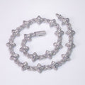 18" Vvs Moissanite Necklace Cuban Chain 925 Sterling Silver Hip Hop Jewelry Marquise Flower Design Cuban Chain