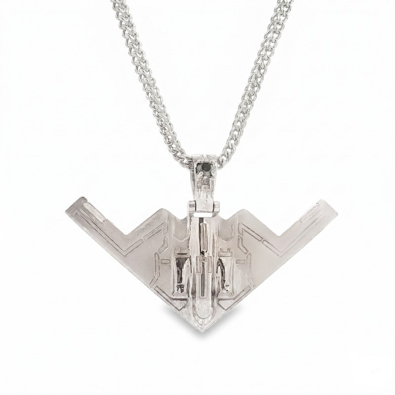 Silver B-2 Bomber Pendant Set