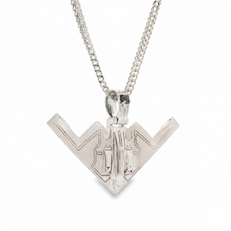 Silver B-2 Bomber Pendant Set
