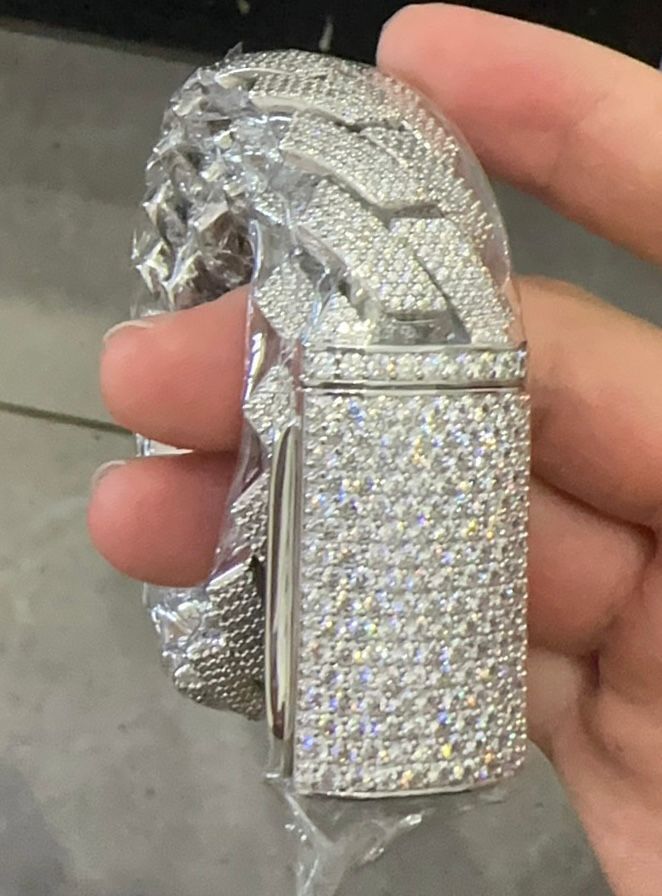 20" VVS Moissanite Diamond Necklace Iced Out Cuban Chain