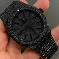8" Iced Out Diamond Moissanite Black Watch