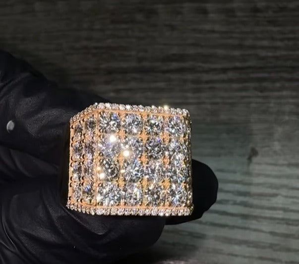 7" Custom Rose Gold Ring VVS Moissanite