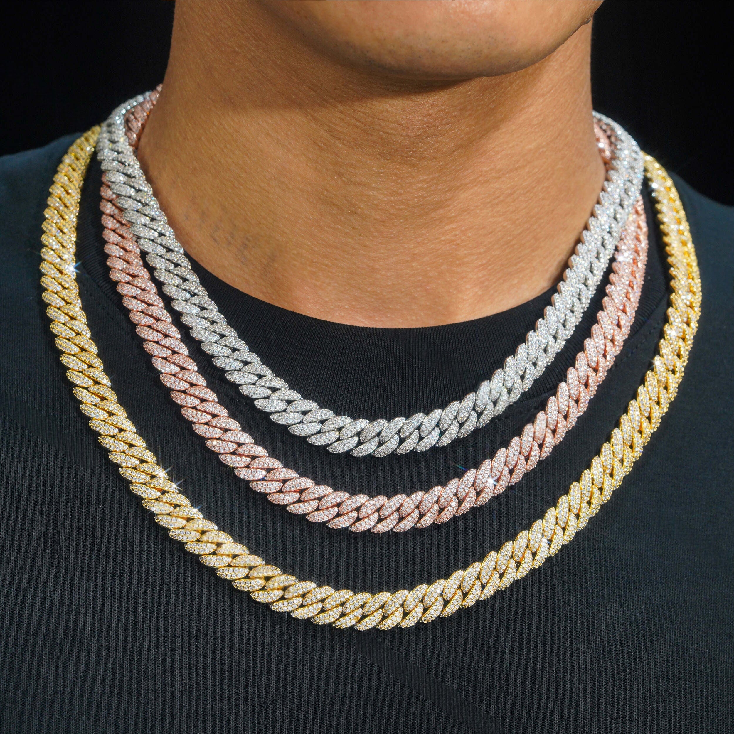 Hot Sale 10MM Two Row Diamond Cuban Link Chain