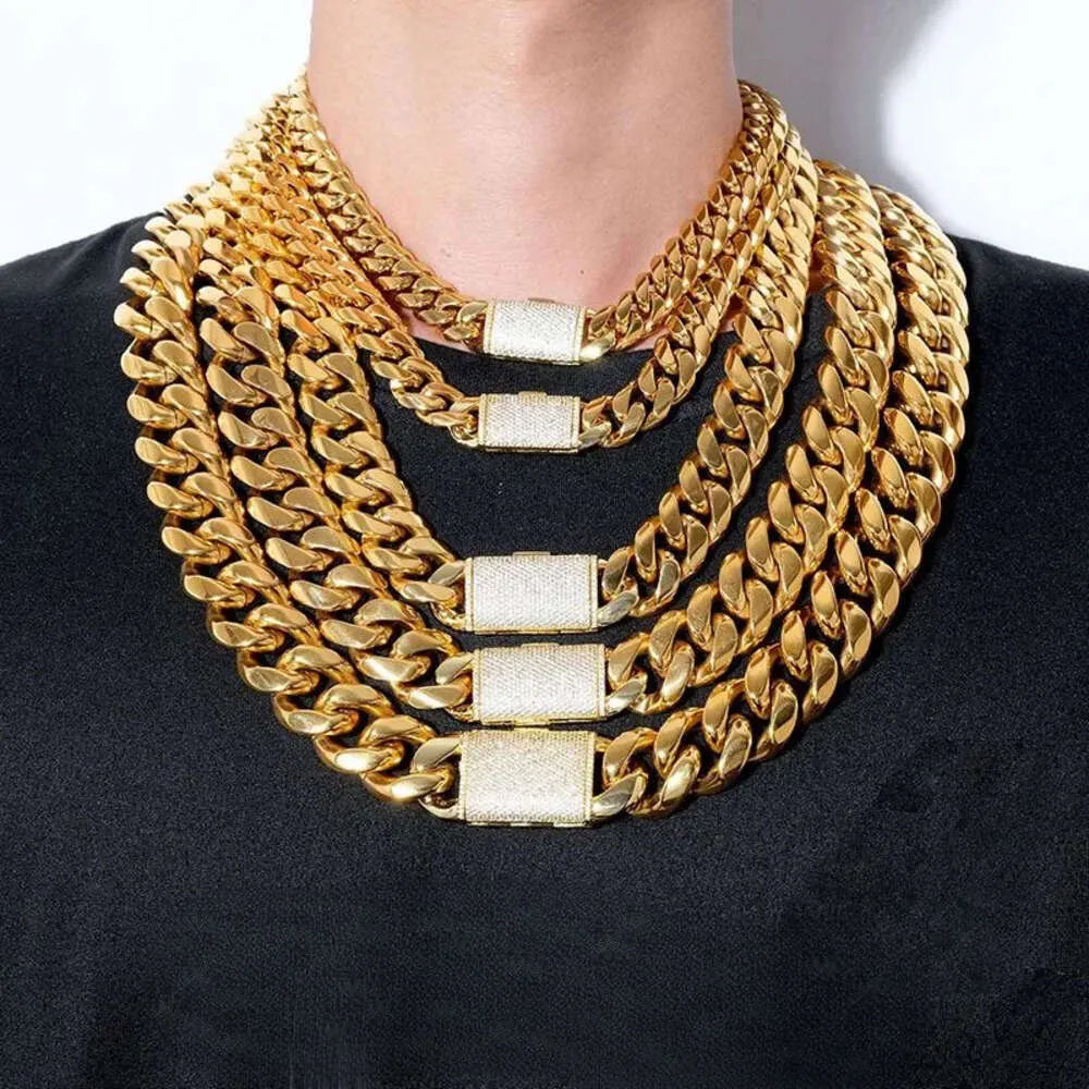 24" Necklace Moissanite Chain Cuban Link Iced Out