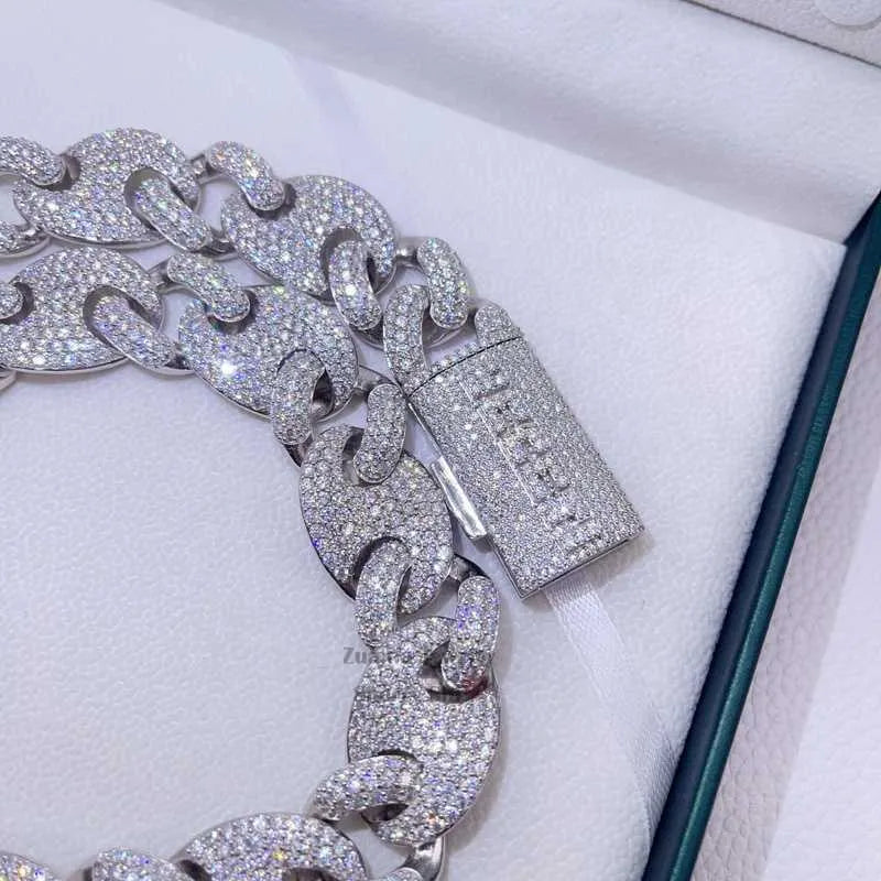 24" Necklace Moissanite Chain Cuban Link Iced Out
