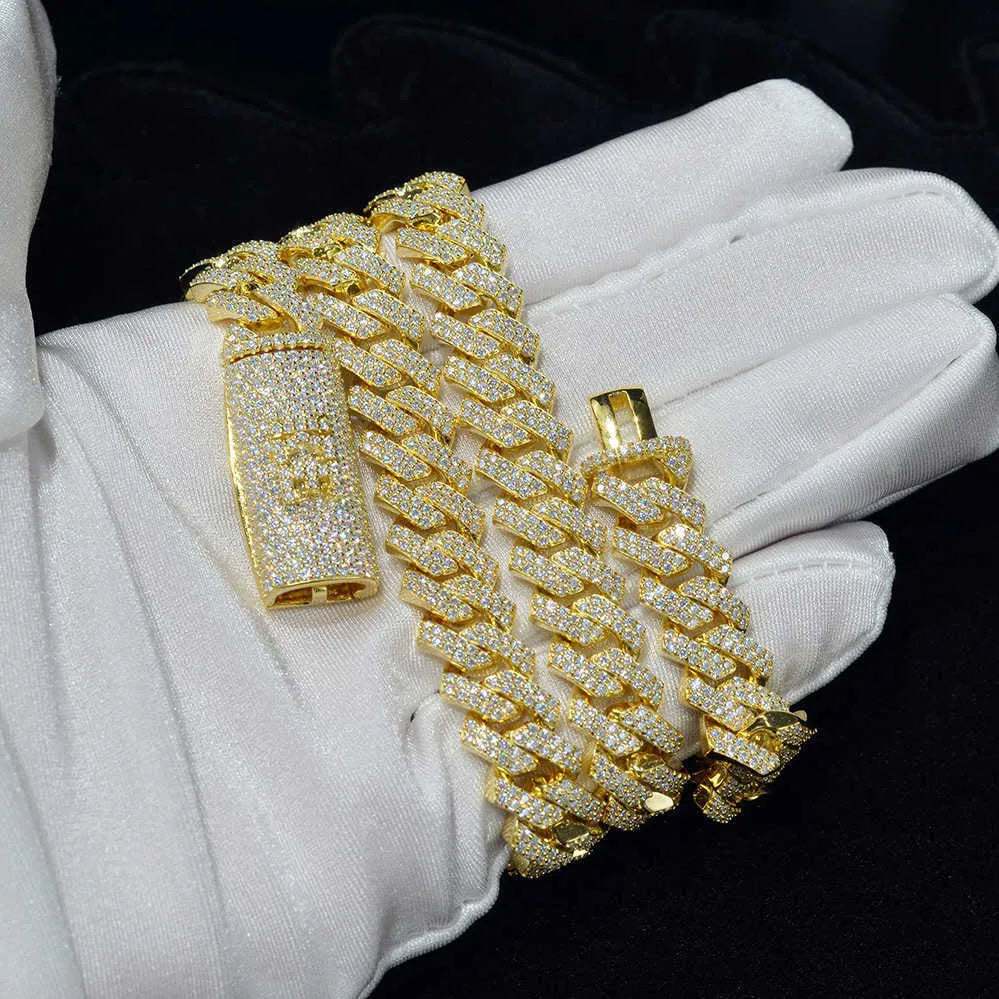 24" Necklace Moissanite Chain Cuban Link Iced Out
