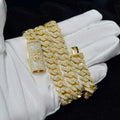 22" Necklace Moissanite Chain Cuban Link Iced Out