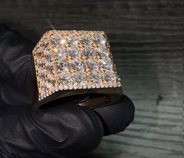 8" Custom Rose Gold Ring VVS Moissanite