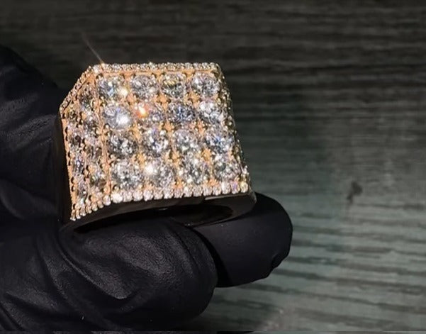 7" Custom Rose Gold Ring VVS Moissanite