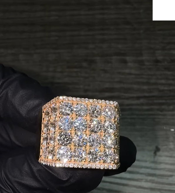 7" Custom Rose Gold Ring VVS Moissanite