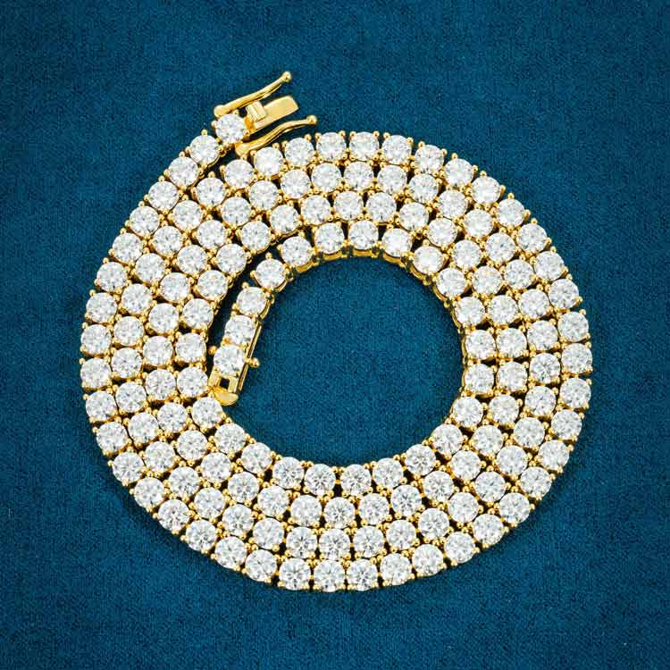 24" Necklace 4mm VVS Moissanite Tennis Chain Link Iced Out
