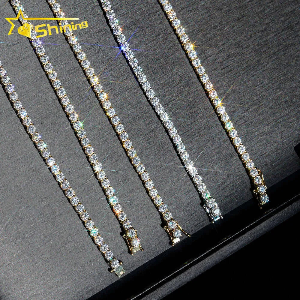 24" Necklace Moissanite Chain Cuban Tennis Chain Link Iced Out