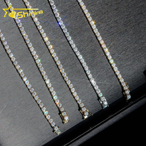 20" Necklace Moissanite Chain Cuban Tennis Chain Link Iced Out