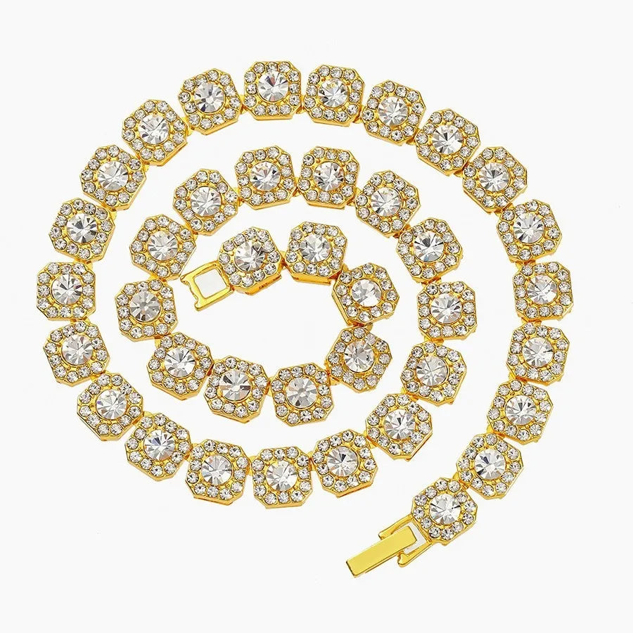 20" Necklace Moissanite Chain Cuban Tennis Chain Link Iced Out