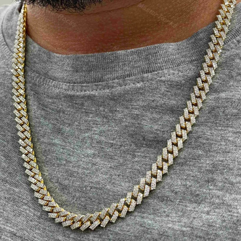22" Necklace Moissanite Chain Cuban Tennis Chain Link Iced Out