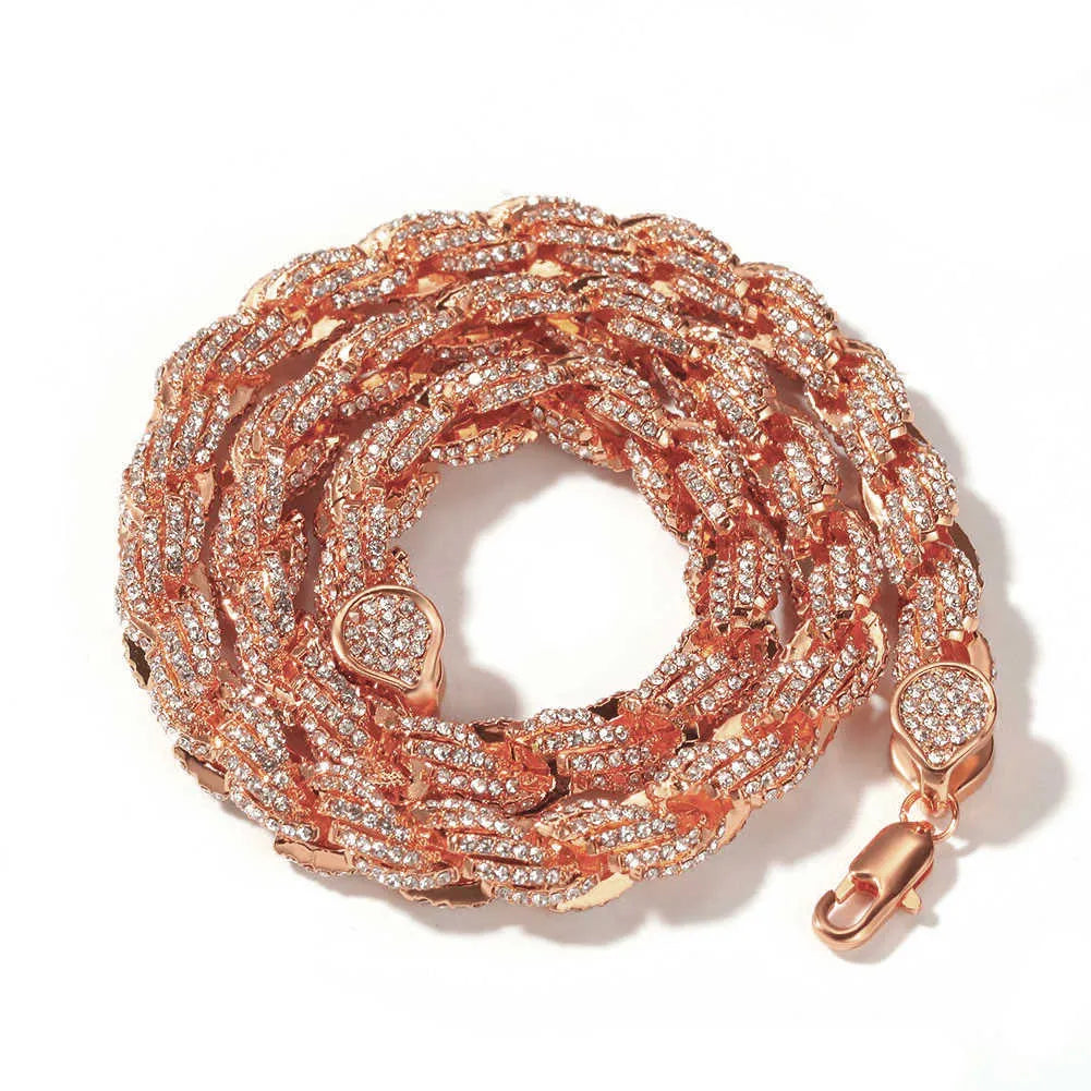 22" Necklace Rope Gold VVS Moissanite Iced Out Cuban Link Chain