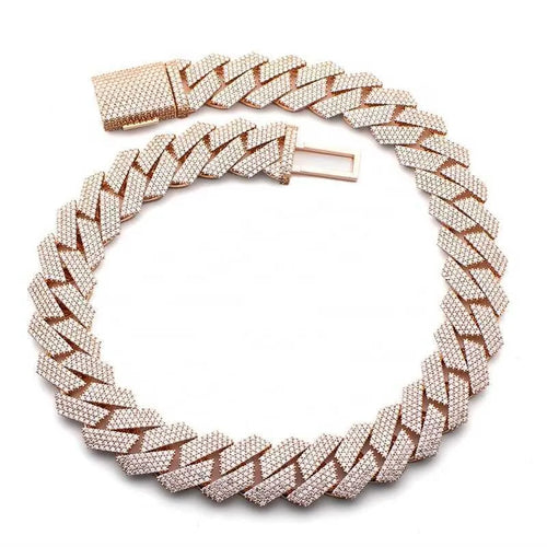 20" Necklace Moissanite Chain Cuban Tennis Chain Link Iced Out