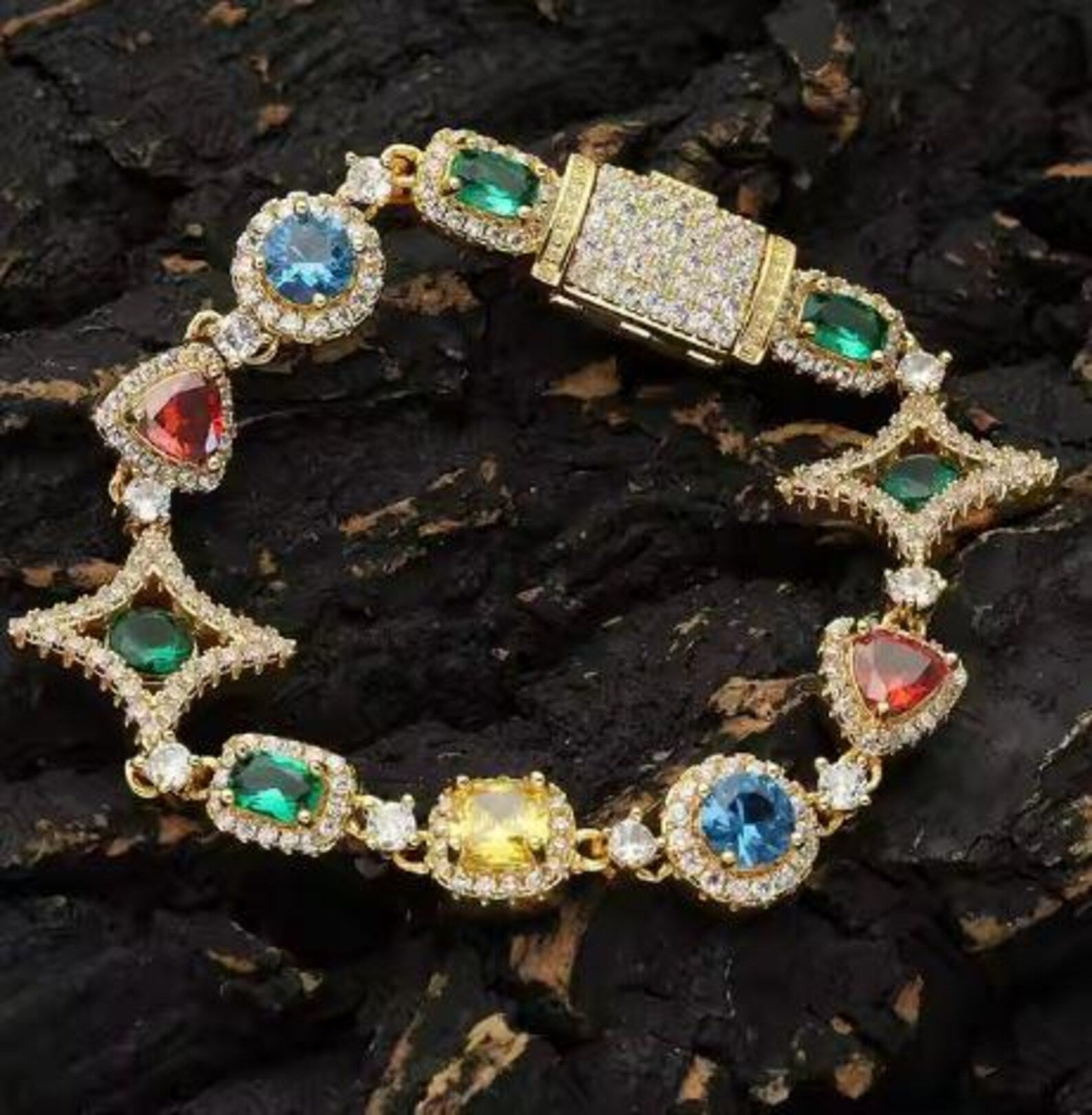 8" 18k Yellow Gold Plated Filled Tennis Bracelet Tennis Bracelet
