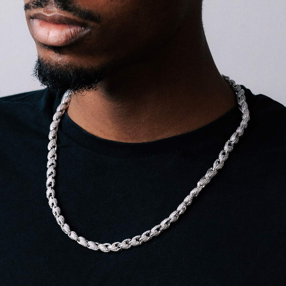 24" Necklace Moissanite Chain Cuban 7mm Tennis Chain Link Iced Out