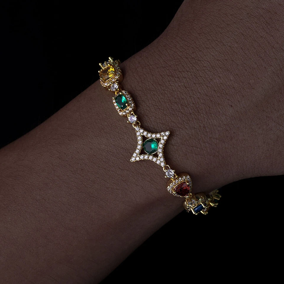 8" 18k Yellow Gold Plated Filled Tennis Bracelet Tennis Bracelet