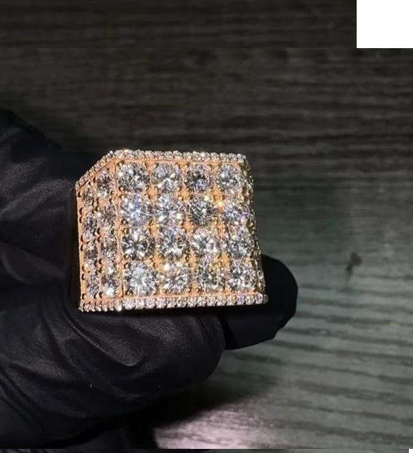 8" Custom Rose Gold Ring VVS Moissanite